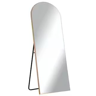 71 in. x 31 in. Modern Arched Shape Framed Gold Full Length Floor Standing Mirror | The Home Depot