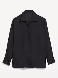 Satin Boyfriend Shirt for Women | Old Navy (US)