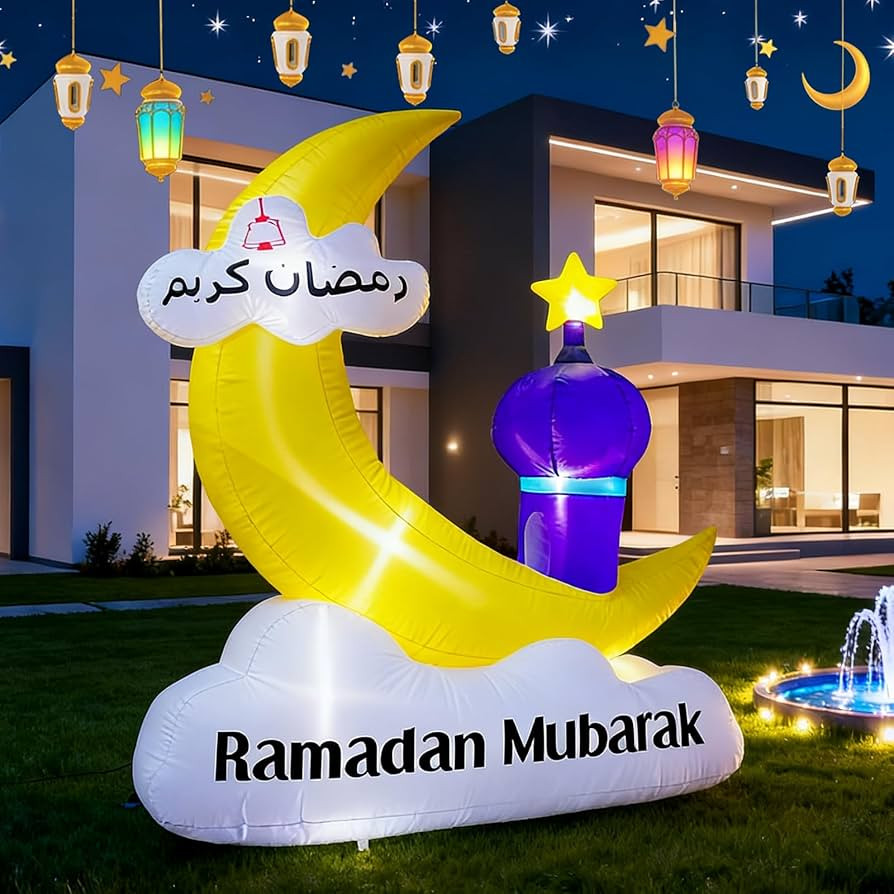 6FT Inflatable Ramadan Moon Muslim Decoration, Waterproof Outdoor Inflatable Eid Mubarak Yard Dec... | Amazon (US)