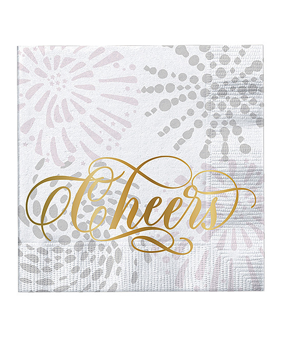 Slant - White Firecracker 'Cheers' Paper Napkin - Set of 20 | Zulily