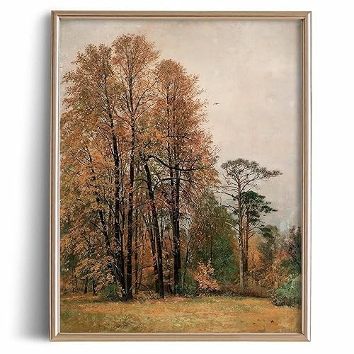 Rustic Farmhouse Wall Art Decor - 11x14" - Autumn Forest Birch Fall Tree - Boho Art Deco Landscap... | Amazon (US)