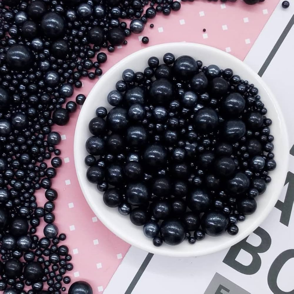 Christmas Sprinkles Edible Pearls Sugar Sprinkles Black Candy 120g/ 4.2oz Desserts Sprinkles Cake... | Amazon (US)