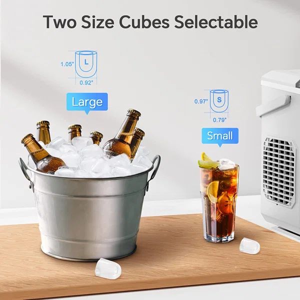 COWSAR 26 Lb. Daily Production Bullet Clear Ice Portable Ice Maker | Wayfair North America