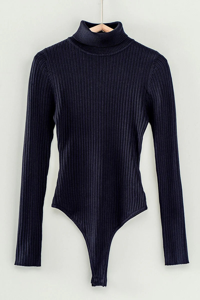 Turtleneck Bodysuit Small, Black | Styledwell Boutique