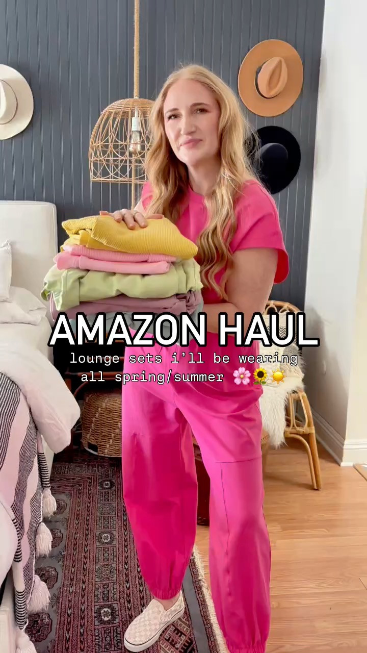 free people look for less // amazon spring lounge sets you'll want to live in!

Wearing L in jumpsuit and jogger sets
Wearing M in shorts sets 
150 lbs 5'7" for reference!

spring loungewear, amazon loungewear, amazon matching sets, matching set, spring set, spring lounge, colorful style, spring style, spring ootd, realistic mom fits, casual ootd, mom style 

 #LTKFindsUnder50 #LTKFindsUnder100 #LTKStyleTip