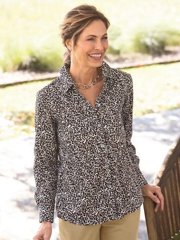 Foxcroft Animal-Print Non-Iron Shirt - Appleseed's | Appleseed’s