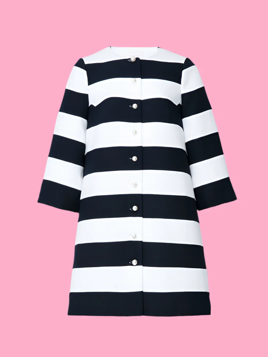 Pearl Button Striped Jacket | Teggy French