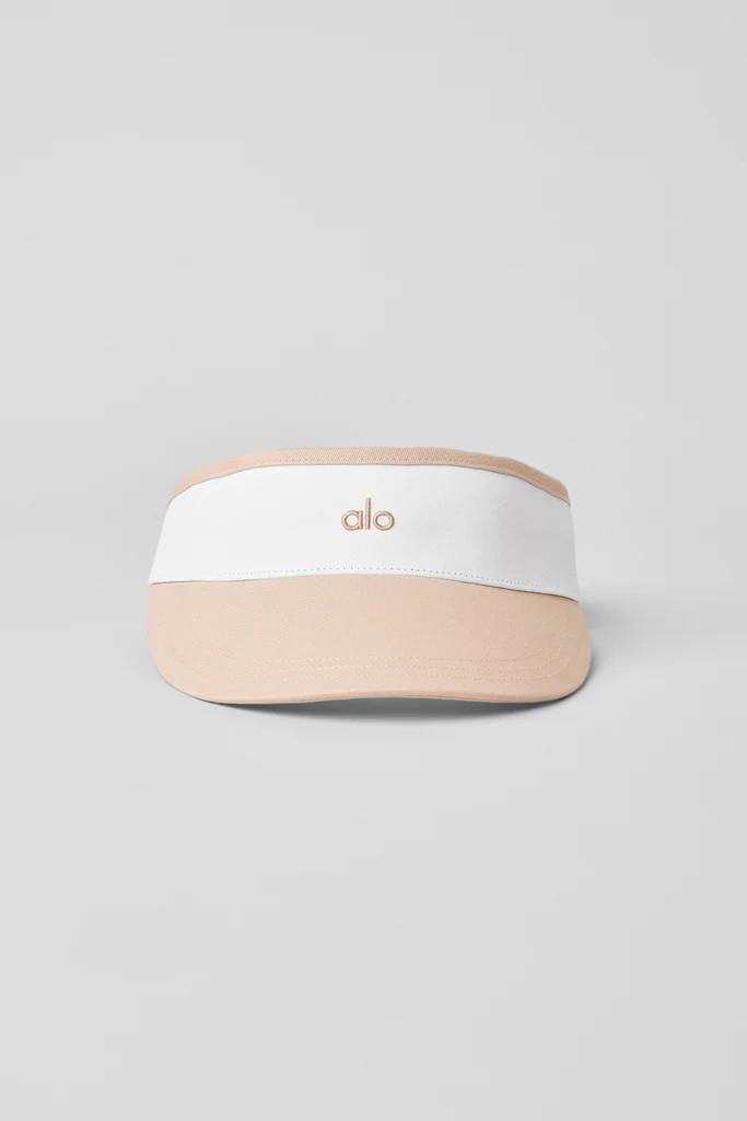 Colorblock Visor - Macadamia/White | Alo Yoga