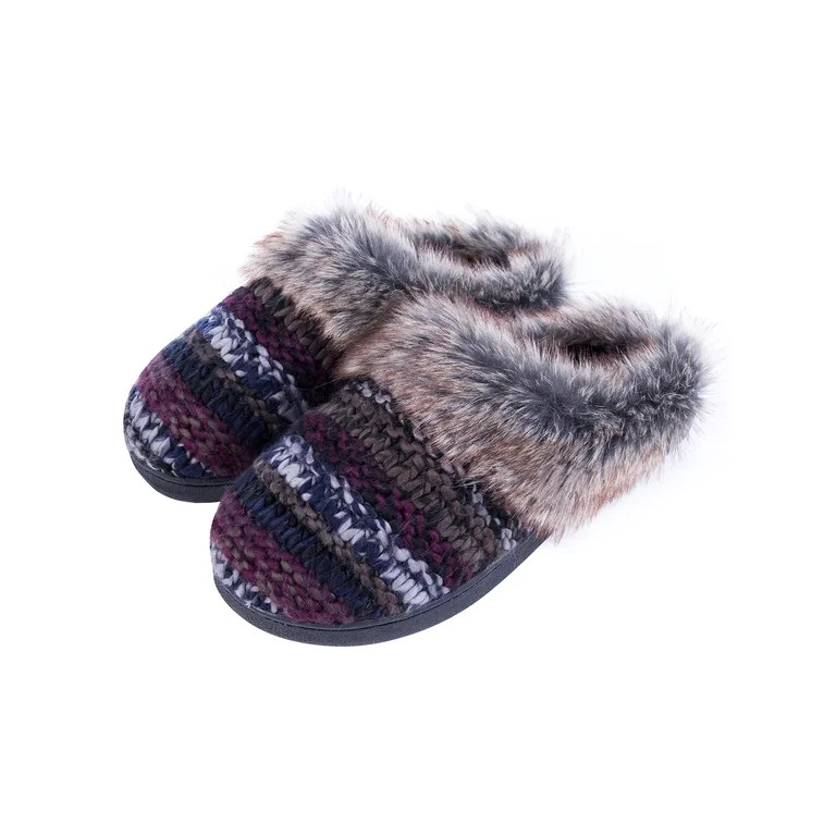DL Womens Warm Memory Foam House Slippers Winter Slip on Womens Indoor Bedroom Slippers Non-Slip ... | Walmart (US)