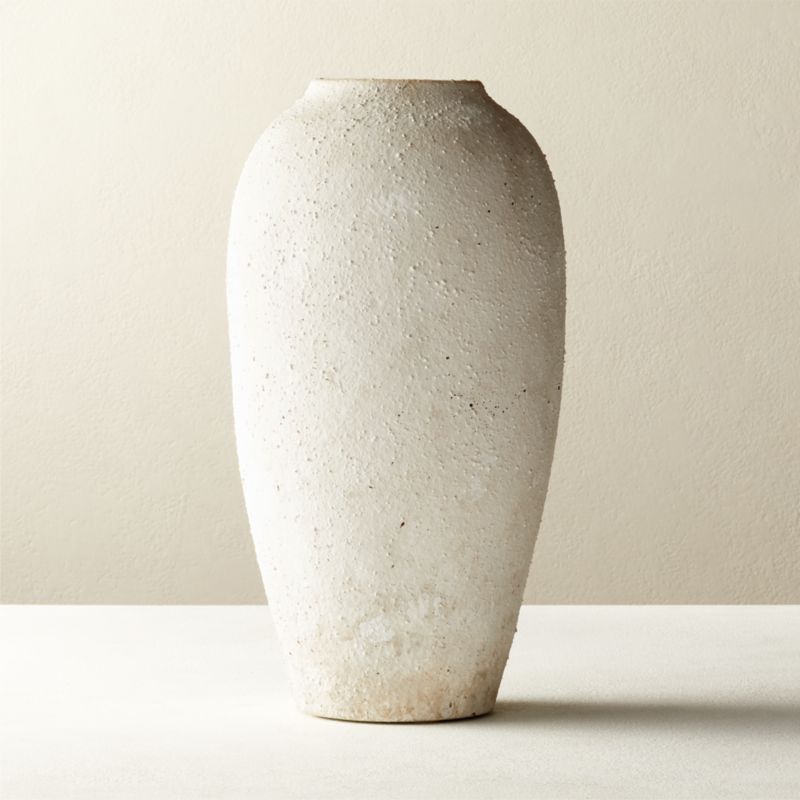 Torino White Textured Vase | CB2 | CB2