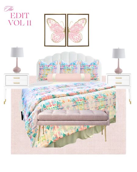 💕Introducing The Edit Vol. 11! This edit is particularly special because this is a vision board I put together for a client’s daughter new room!! 
✨Her room is a beautiful blank canvas just waiting for color and fun! She absolutely loves our Kaleidoscope pillow collection and “Pink/Tan” Butterfly! (They are the perfect combination) 
🌸I chose a lovely set of blush lamps, blush wool rug, and blush bench! We are also doing a cute little sitting area, desk and chair, and console table for under her tv!
⭐️For these EXACT links to shop, visit my LTK page @mkdeckerdesigns - or check my story highlight THE EDIT!
✅ Be sure to SAVE this post for future inspo!!
For all art, pillows, and bedding checkout Mkdeckerdesigns.com !! Use code SAVE10 for 10% off your order!! 
🙌🏻I can’t wait to see this gorgeous room come together in real life!! 

#LTKhome #LTKkids #LTKfindsunder100