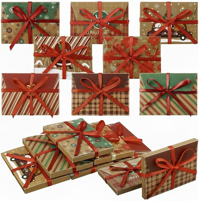 48 Pcs Christmas Gift Card Holder Present Holder Boxes Christmas Gift Boxes Present Wrapping Enve... | Amazon (US)