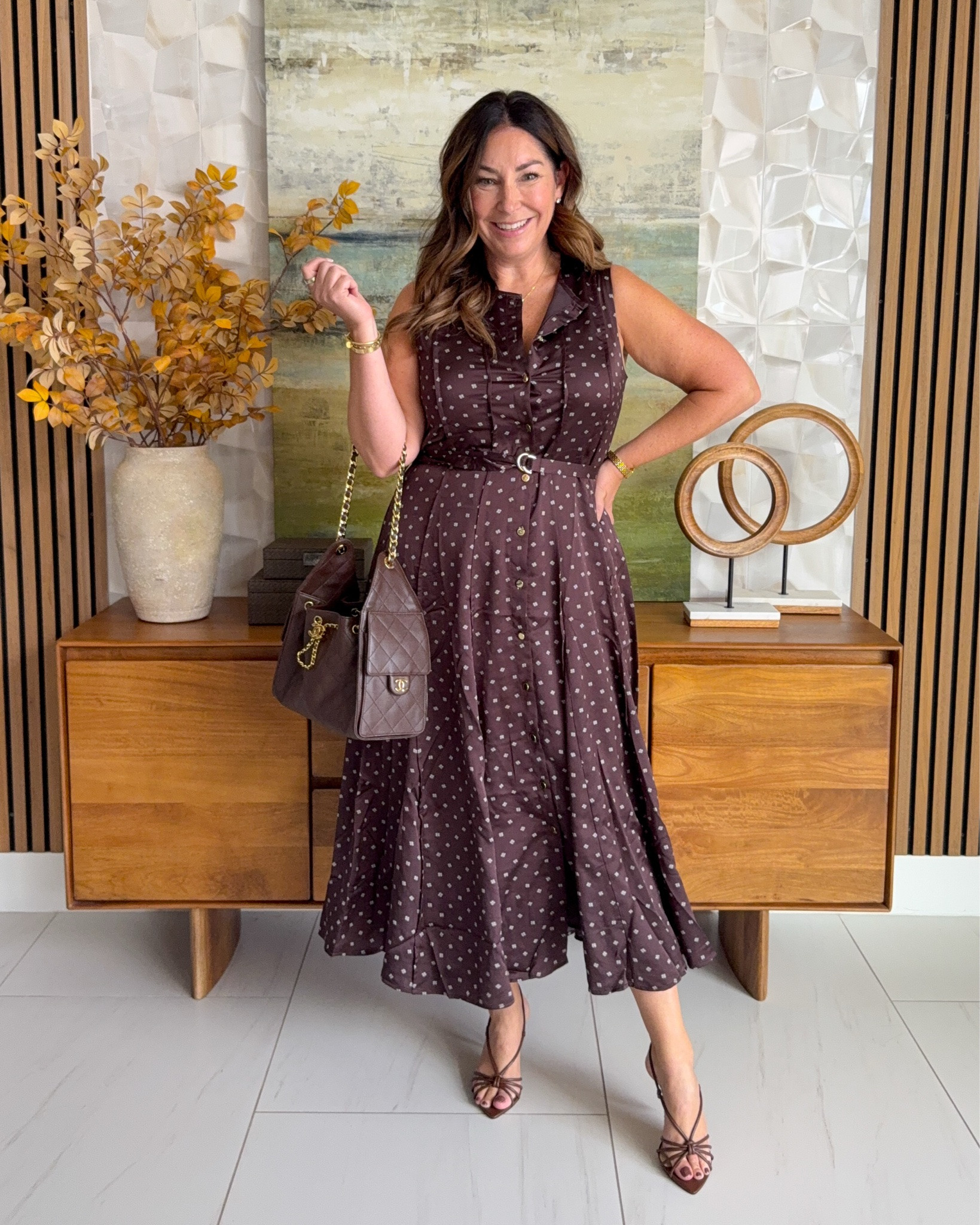 Ann Taylor Geo Print Flare Midi Dress Fall Event Dress | Wearing tts, L

#LTKOver40 #LTKMidsize #LTKWorkwear