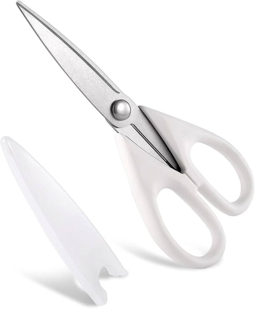 Food Scissors, SinYe White Kitchen Scissors with Protective Sheath, Long Blade Kitchen Shears for... | Amazon (US)