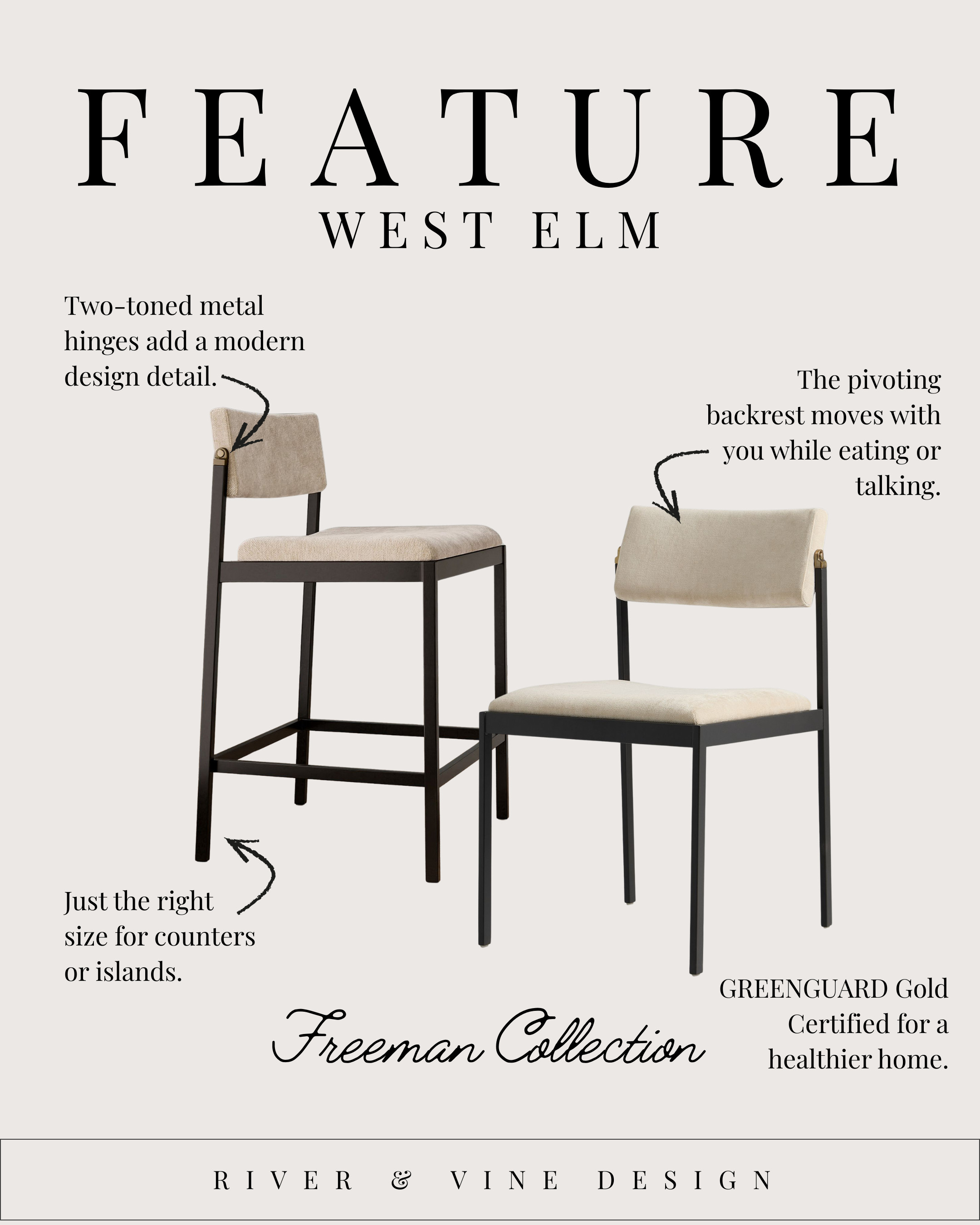 ✨ Daily Finds ✨
West Elm Counter Stools That Actually Get Used

These are the kind of stools that look designer and feel good to sit in. Clean lines, soft upholstery, and details that quietly elevate your kitchen or island without trying too hard.

Why they work:
– The pivoting back moves with you (aka comfy for lingering conversations)
– Two-tone metal adds just enough contrast
– Right scale for islands and counters
– GREENGUARD Gold = a healthier home choice

If your stools are more “decorative only” than functional, this is your sign to upgrade.
All linked here! 👇 

 #LTKHome