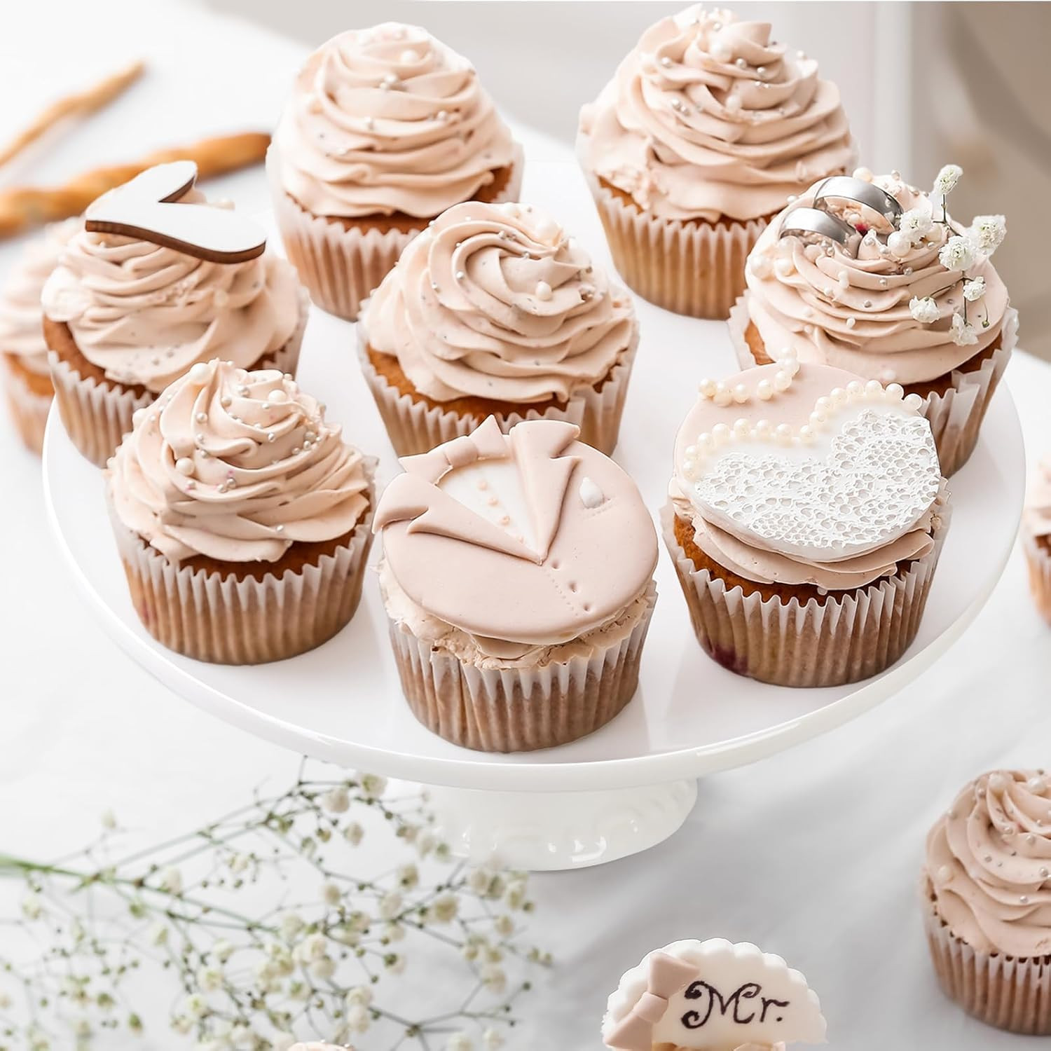 Ceramic White Cake Stand for Snacks and Cookies (Holds 8-Inch Cake), Round Cake Plate Stand for W... | Amazon (CA)