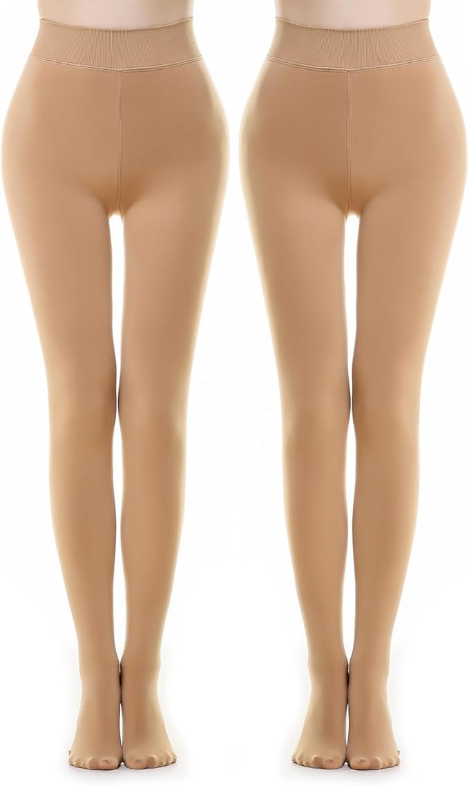 Blostirno Women's Fleece Lined Tights Thermal Pantyhose Leggings Opaque Winter Warm Thick Stockin... | Amazon (US)