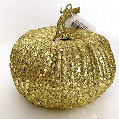Worlds 6" in Gold Glitter Pumpkin for Halloween Thanksgiving Party Decorative DIY Craft | Amazon (US)