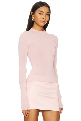 Camila Coelho Pauline Mock Neck Sweater in Light Pink from Revolve.com | Revolve Clothing (Global)