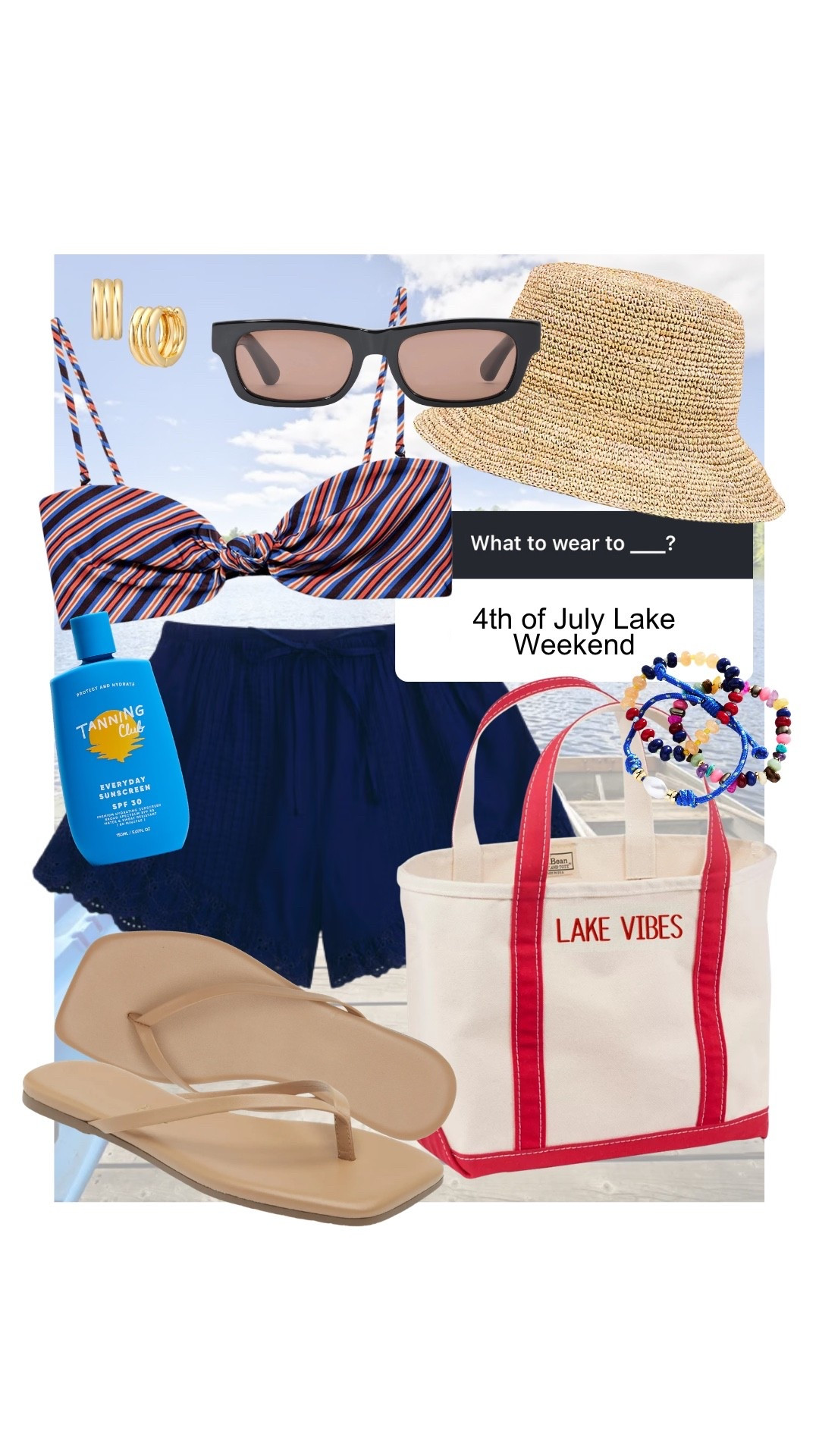 What to wear for a 4th of July lake weekend! #kathleenpost

Boat day outfit, lake weekend look, 4th of July outfit Inspo