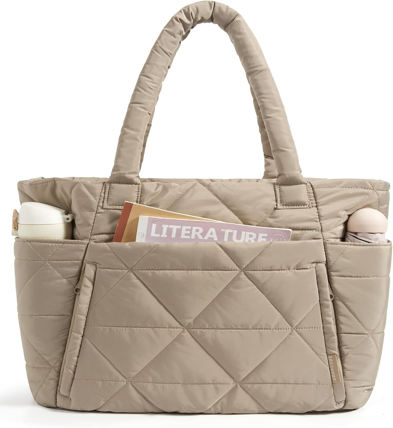 BAGSMART Tote Bag for Women, Puffer Tote Bag for Work Large Shoulder Bag | Amazon (US)