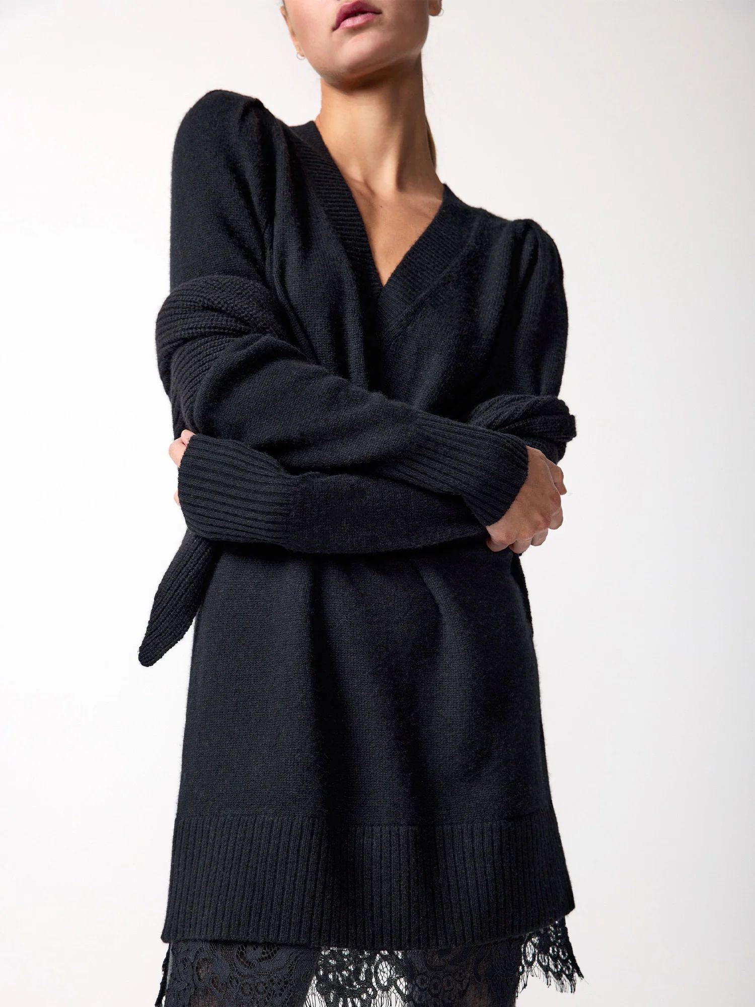 Brochu Walker Women's Elisa Lace Looker Sweater Dress, Black | Brochu Walker