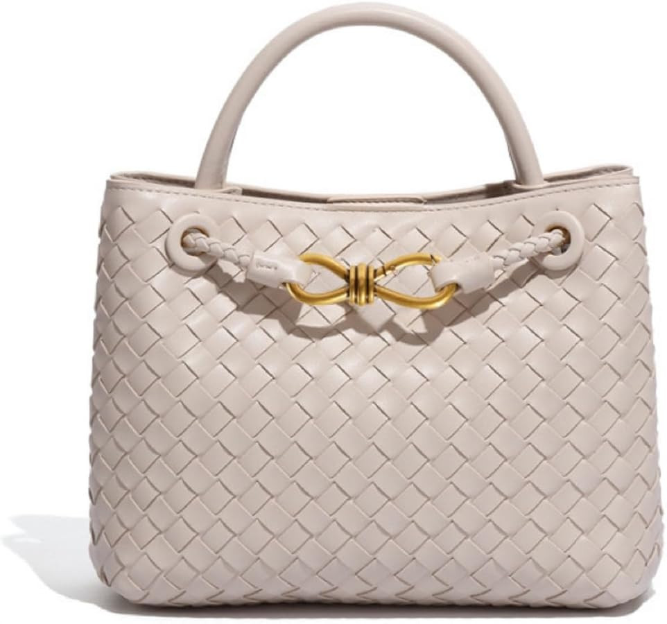 Women's Woven Leather Shoulder Tote Bag - Handwoven Handbag, Crossbody Bag and Wallet Set - Styli... | Amazon (US)