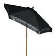Better Homes & Gardens Outdoor 7.5' Black Ventura Fringe Round Push-up Premium Patio Umbrella | Walmart (US)