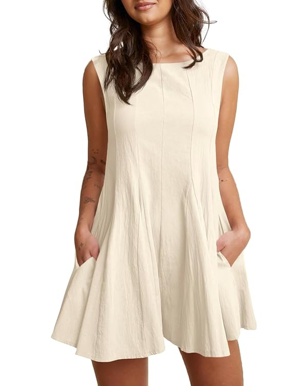 Cicy Bell Womens Summer Backless Rompers Dresses Babydoll Sleeveless Flowy Short Jumpsuit Casual ... | Amazon (US)