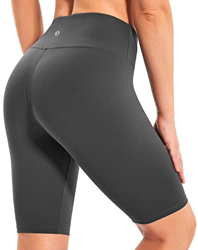 IUGA Biker Shorts for Women High Waist, Ultra Soft Womens Workout Shorts with Inner Pocket Opaque Yoga Gym Running Shorts 8" (Gray, X-Large) | Amazon (US)