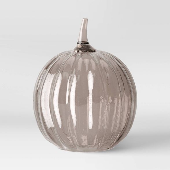 14" x 11" Decorative Seeded Glass Pumpkin Figurine Black - Threshold™ | Target
