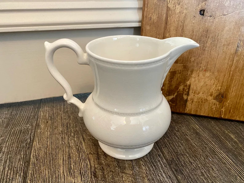 Antique - Barrington - White English Ironstone Pitcher - Stamped Made in England | Etsy (US)