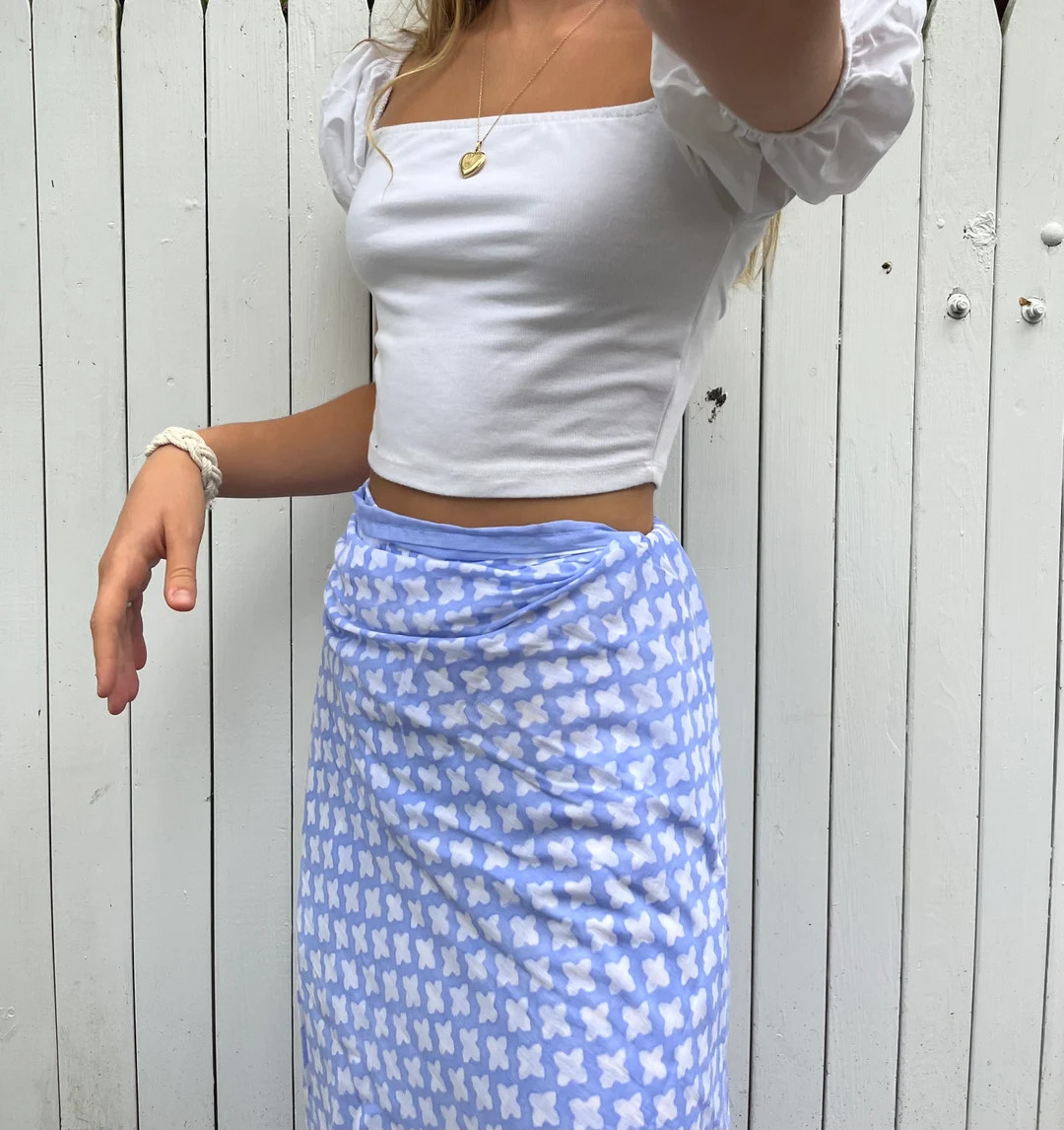 Block Print Pareo | Hand Block Print Sarong | Periwinkle Beach Cover Up | Indian Cotton Sarong | ... | Etsy (US)