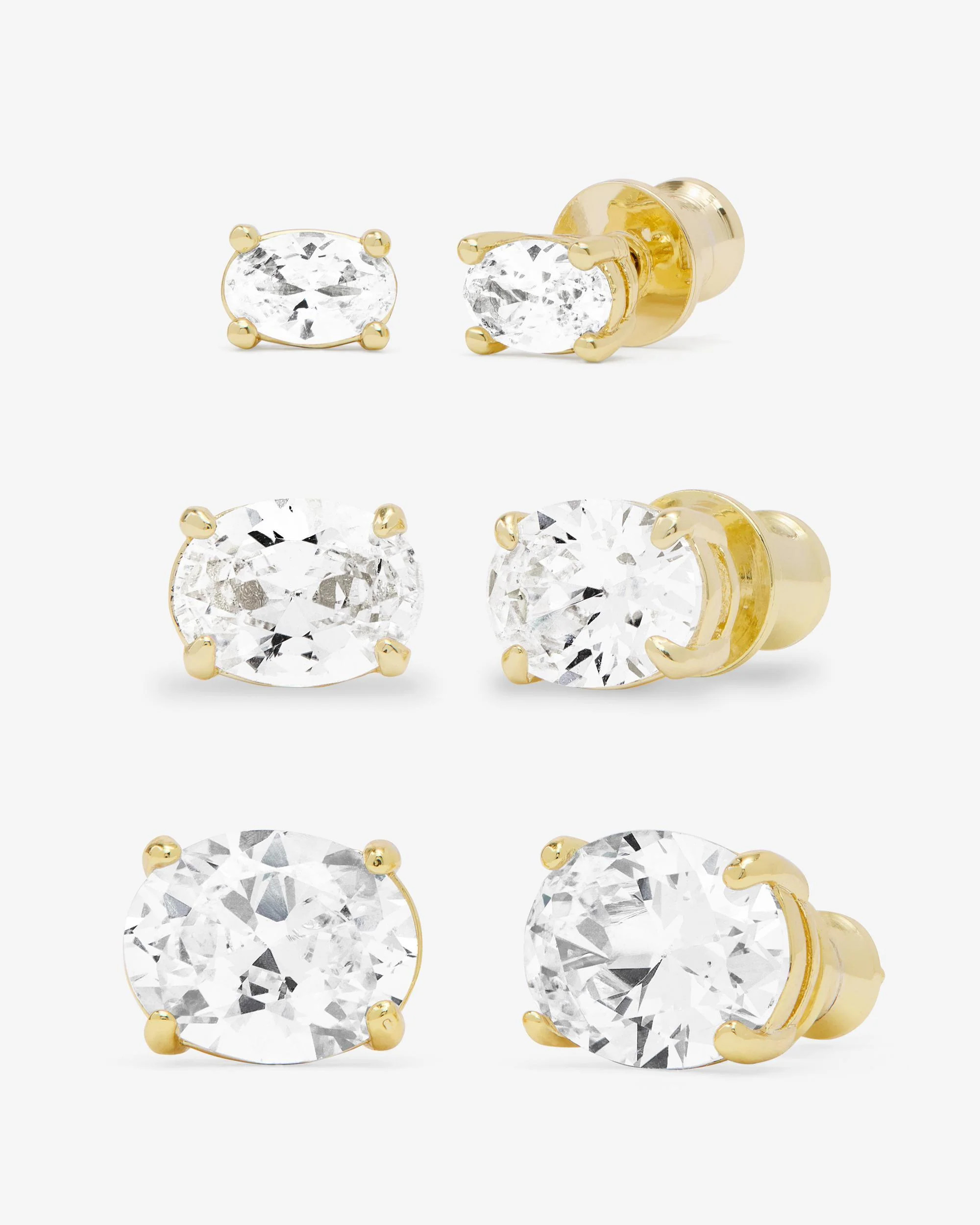 Hello Gorgeous Stud Set - Gold|White Diamondettes | Melinda Maria Jewelry