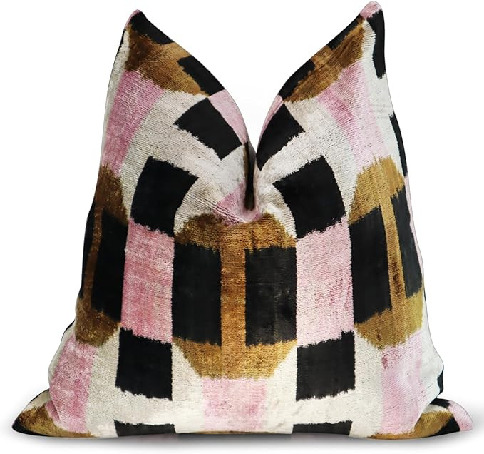 Pink Brown Handmade Exquisite Down Pillow Throw Cushion: Feather Pillows Elegance & Art | Decorat... | Amazon (US)