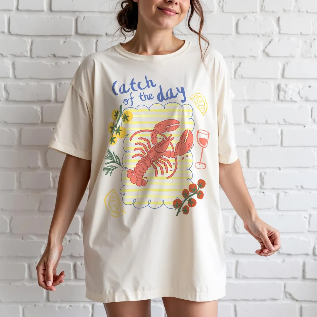 Lobster Graphic T-Shirt: Comfort Colors Coastal Seafood Tee | Etsy (US)