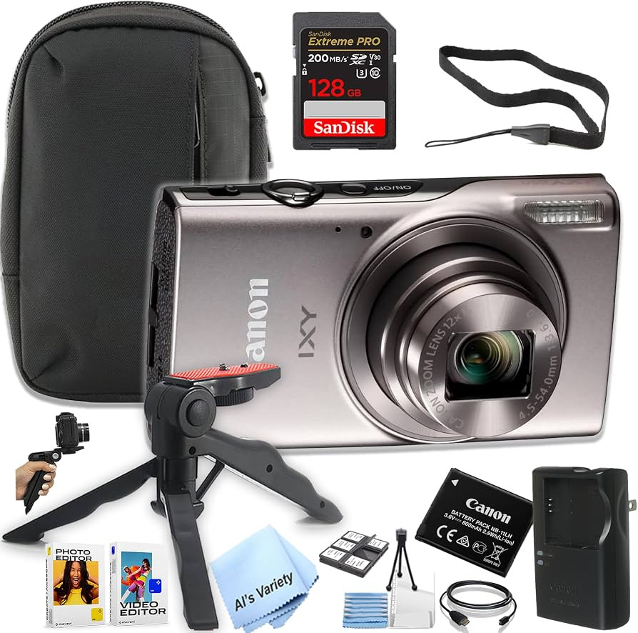 Canon PowerShot IXY 650 (ELPH 360) HS Digital Camera (Silver) + 128GB Extreme PRO Memory + Case, ... | Amazon (US)