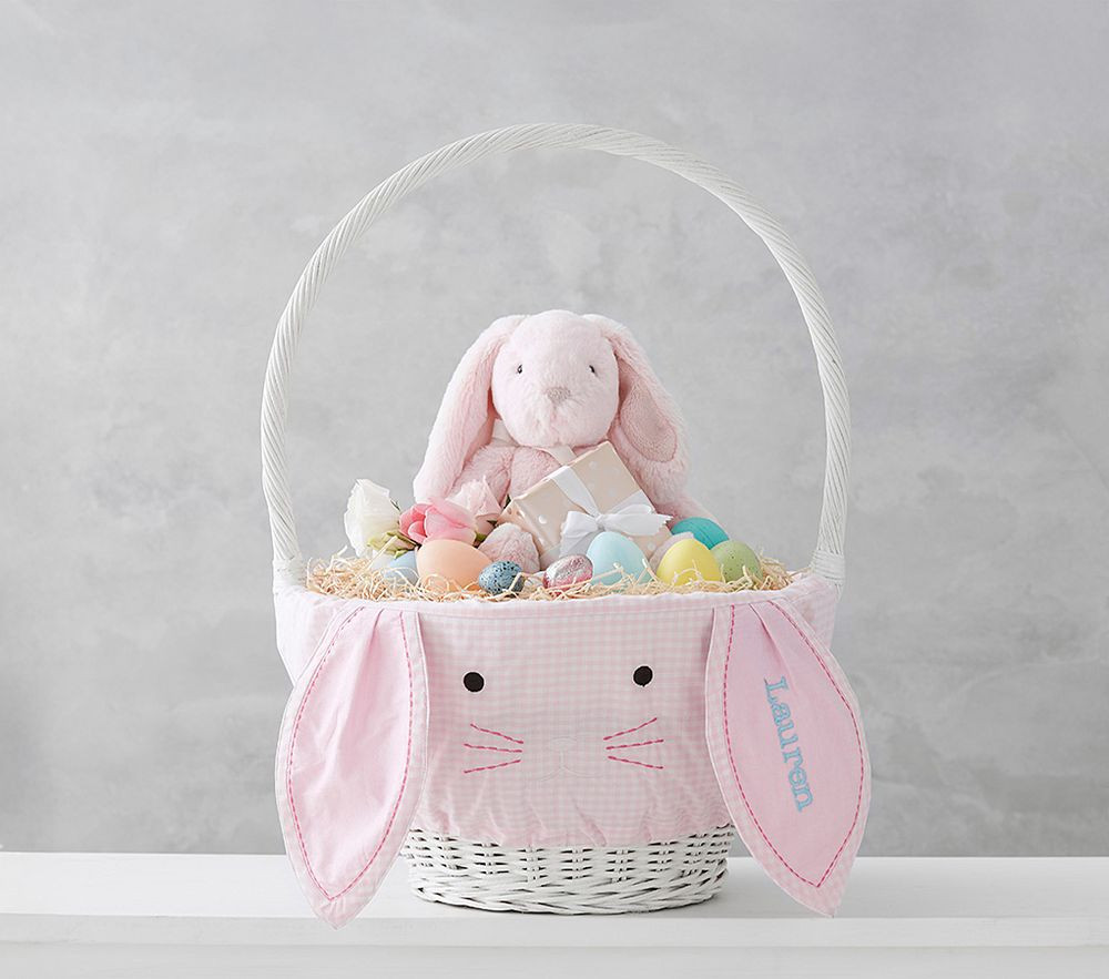 Gingham Bunny Face Easter Basket Liners | Pottery Barn Kids