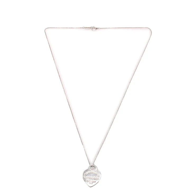 Please Return To Heart Tag Necklace 925 | Keeks Designer Handbags
