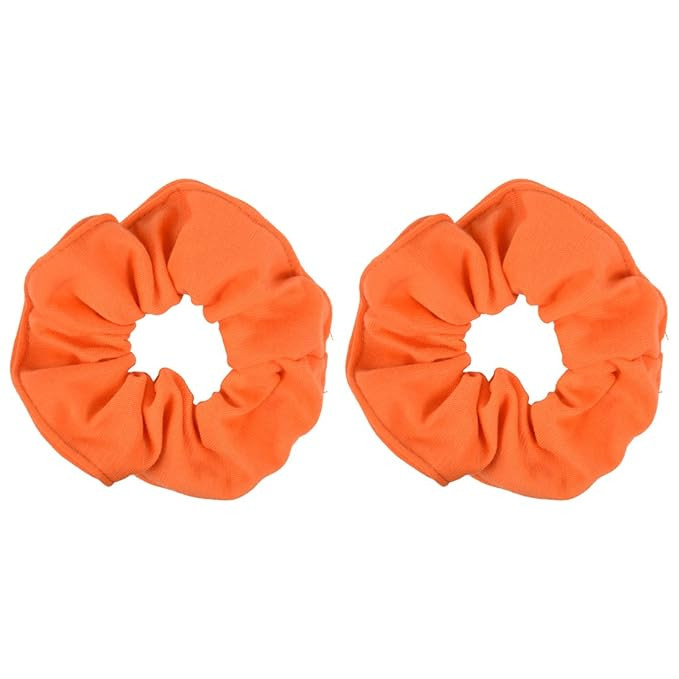 Set of 2 Large Solid Scrunchies - Orange | Amazon (US)