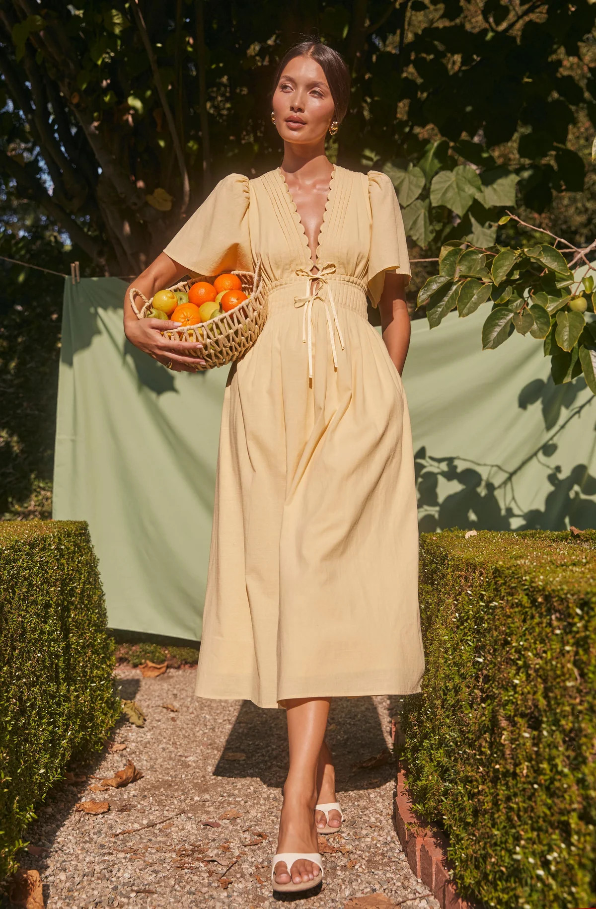 Hadleigh Scallop Trim Midi Dress | ASTR The Label (US)