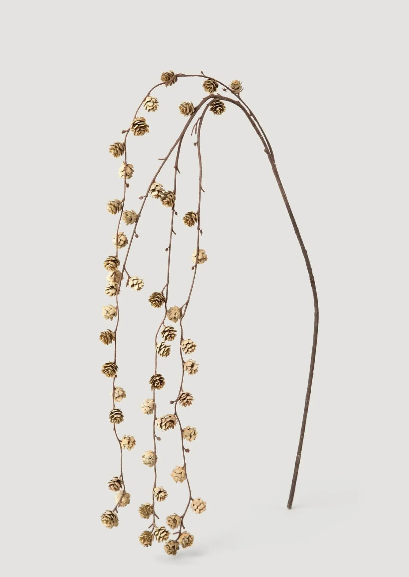 Artificial Hanging Light Brown Pine Cone Branch - 51" | Afloral
