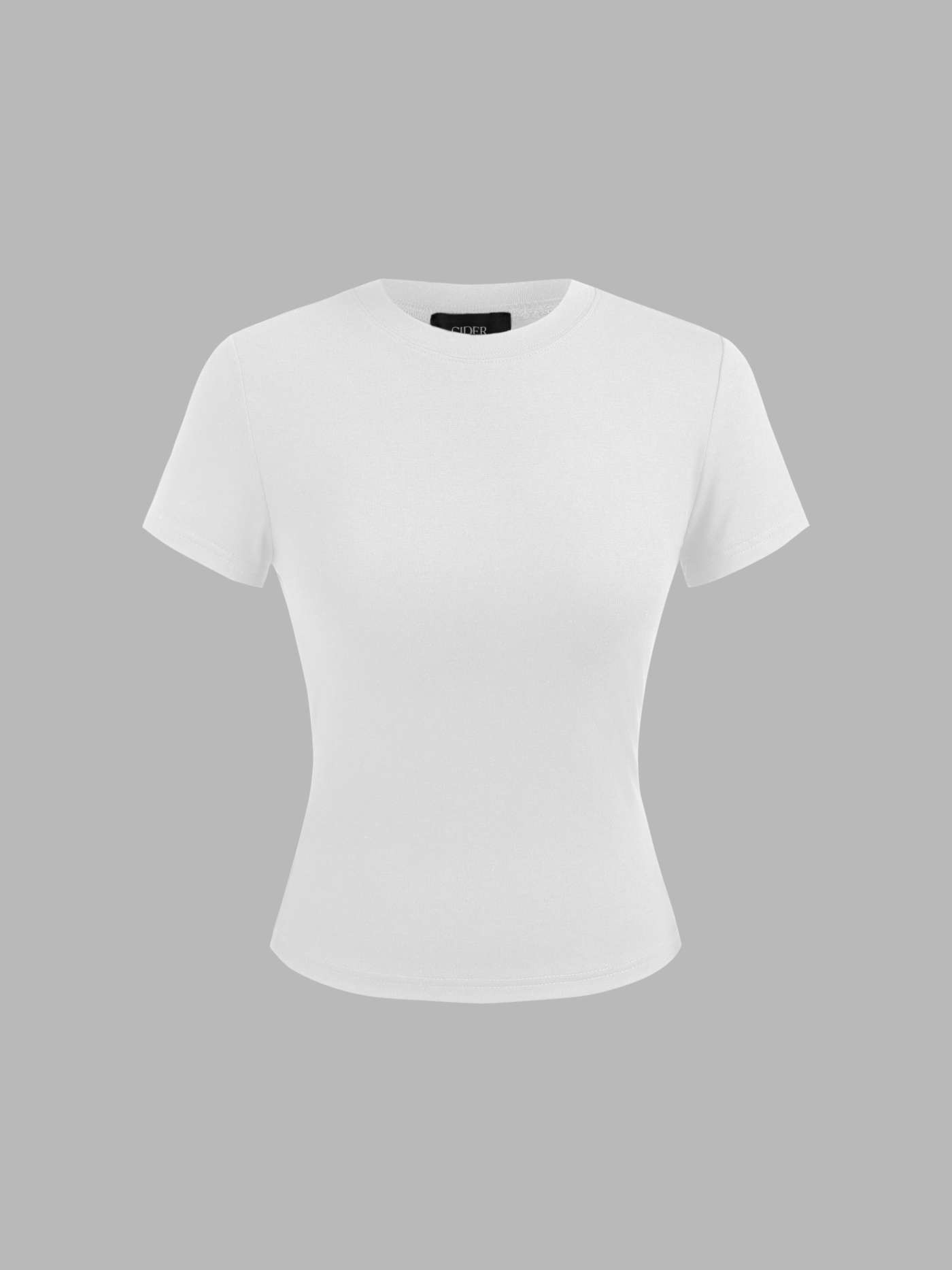 Cute Tops Knit Fabric Round Neckline Knit Short Sleeve Top For Daily Casual | Cider