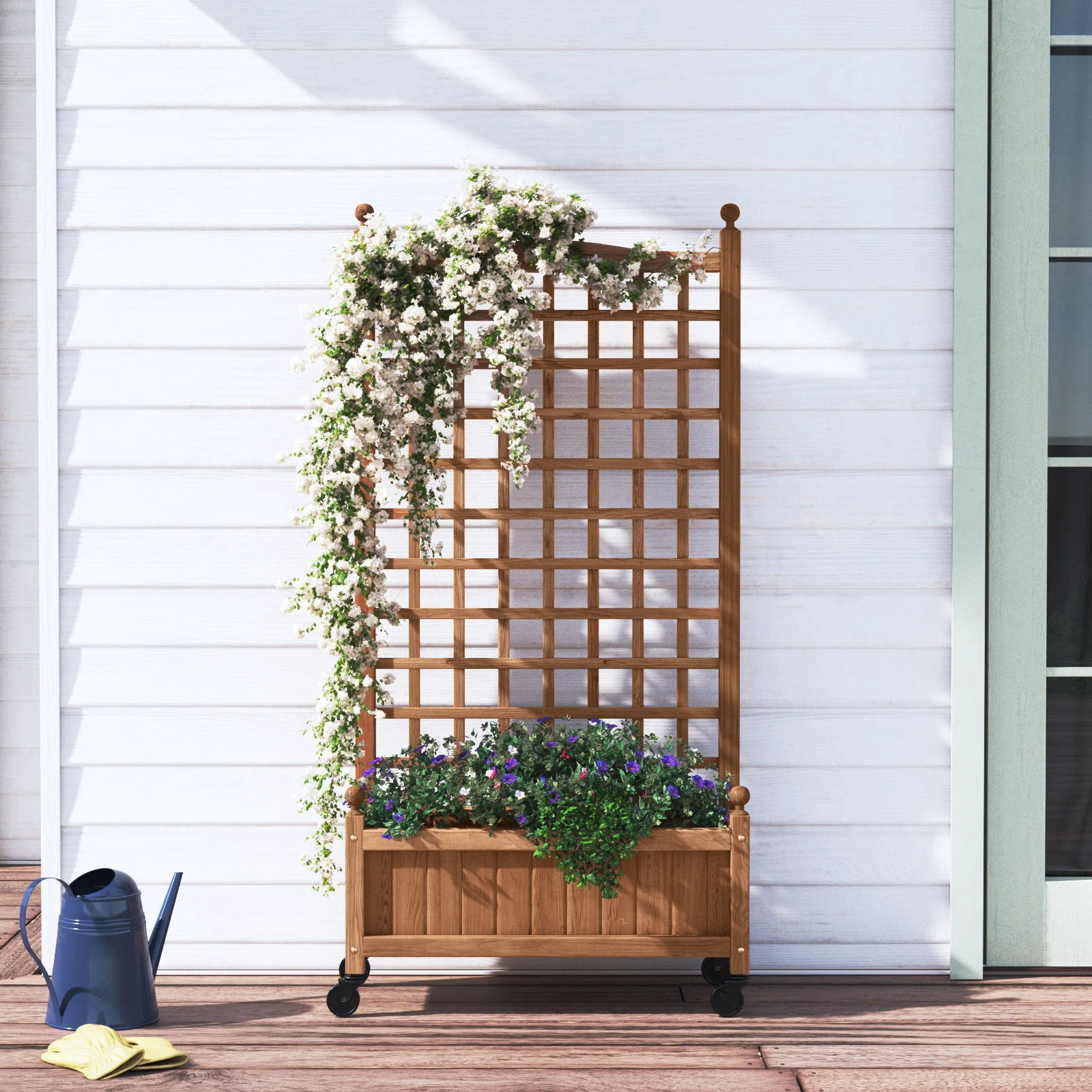 Lark Manor™ Allistir Wood Planter Box with Trellis & Reviews | Wayfair | Wayfair North America