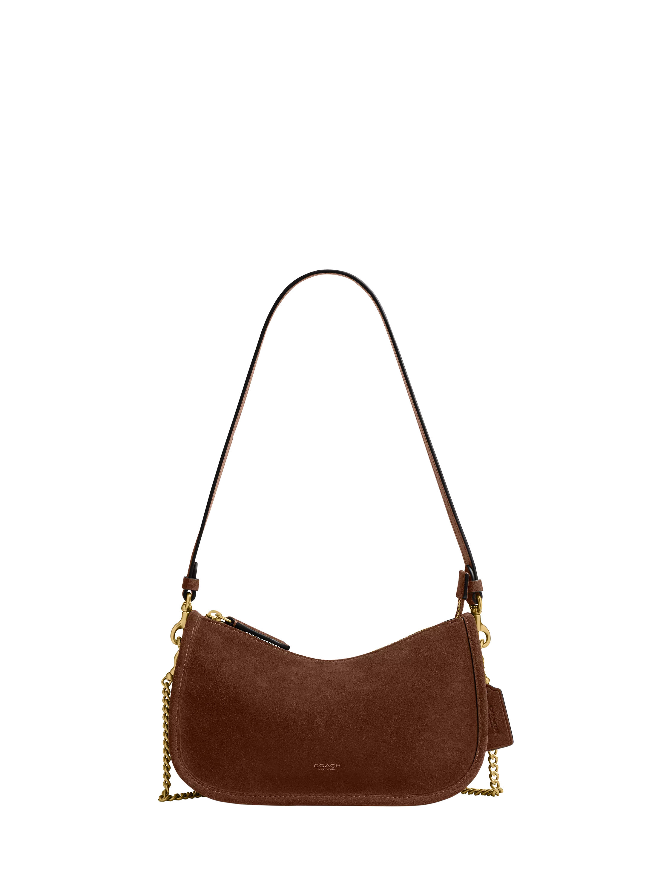 Coach Waverly Suede Shoulder Bag, Warm Brown | John Lewis (UK)