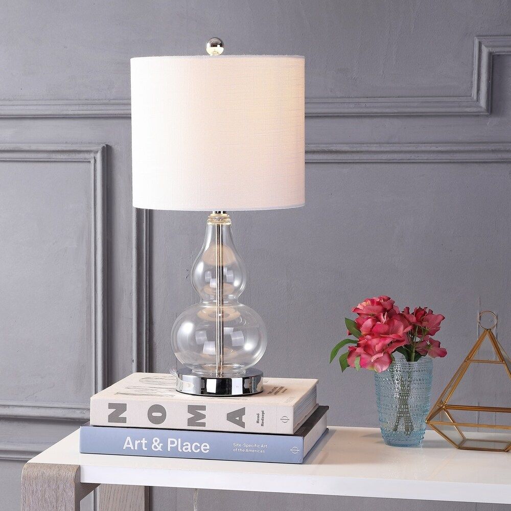 Anya 20.5" Mini Glass LED Table Lamp, Clear by JONATHAN Y (Clear) | Bed Bath & Beyond
