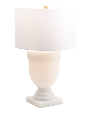 30in Faux Alabaster Table Lamp With Nightlight | TJ Maxx