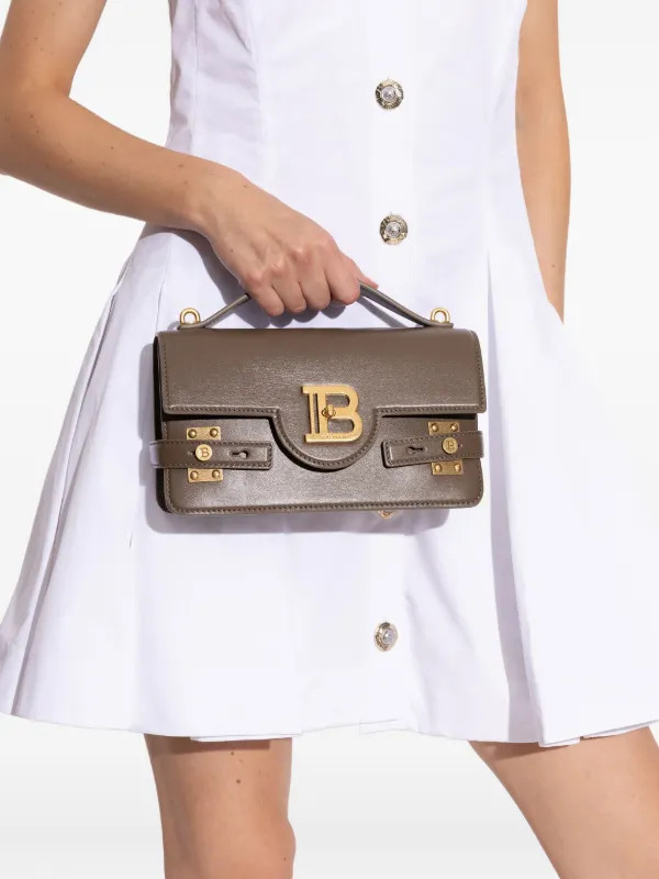 Balmain logo-plaque Leather Shoulder Bag | Neutrals | FARFETCH | Farfetch Global
