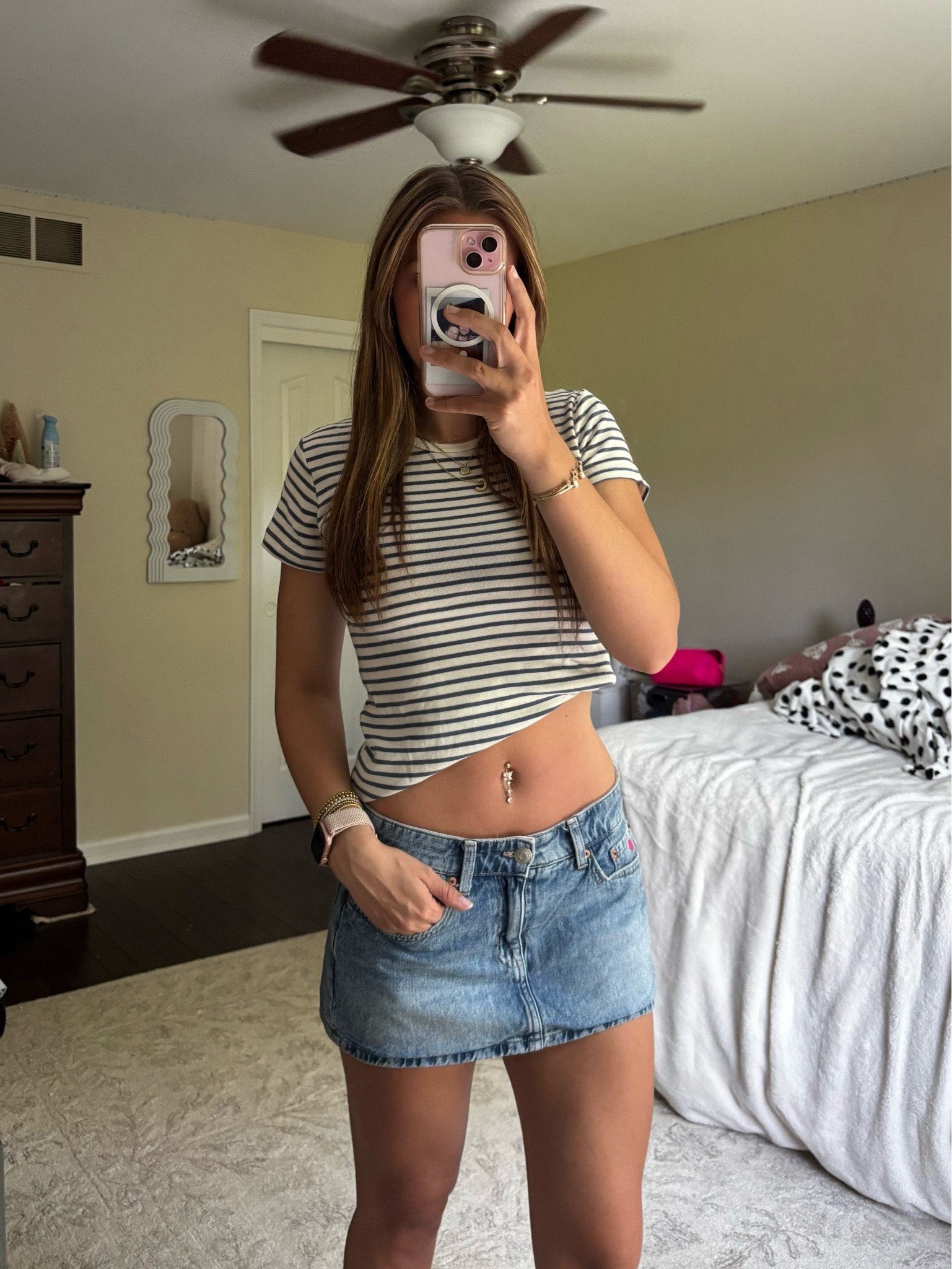 Summer outfit inspo with a denim skirt!
#summeroutfits

#LTKootd #LTKSeasonal #LTKSaleAlert