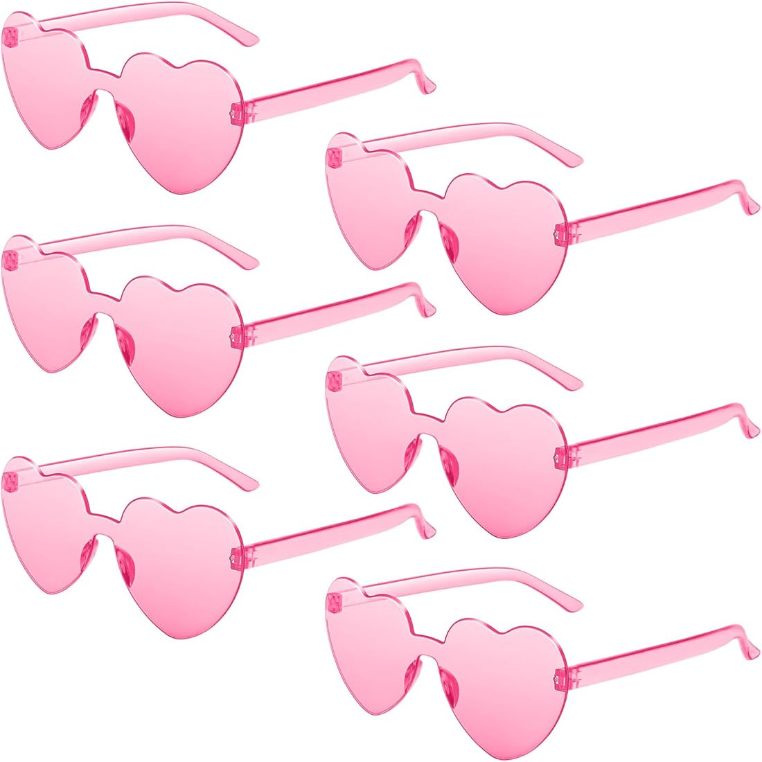 RTBOFY 6 Pack Heart Sunglasses, Heart Shaped Sunglasses with Transparent Candy Color for Women Pa... | Amazon (US)